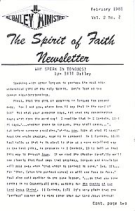 The Spirit of Faith Newsletter - February 1980 (Print Edition)