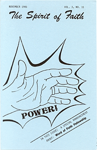 The Spirit of Faith Newsletter - November 1981 (Print Edition)