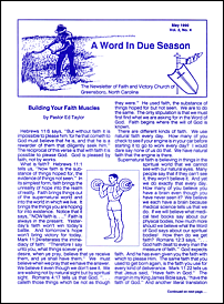 A Word in Due Season Newsletter (May 1990)